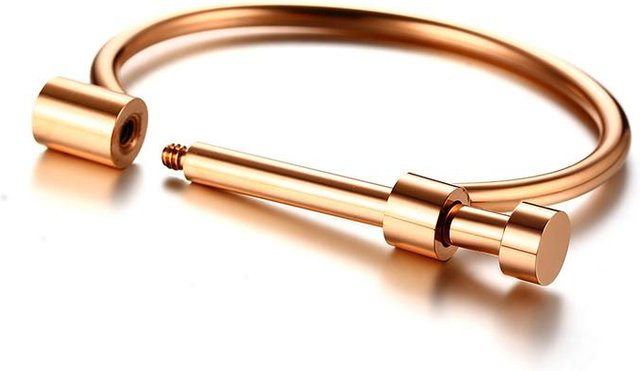 YULIN Manschettenarmband Edelstahl, Roségold, Damen, 58-60mm - Bild 1