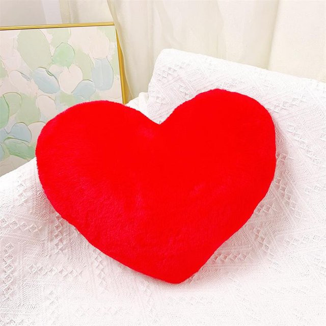 Binchi Fitness Liebeskissen in Herzform, rotes flauschiges Wurfkissen für Sofa, Couch und Bett - Bild 1