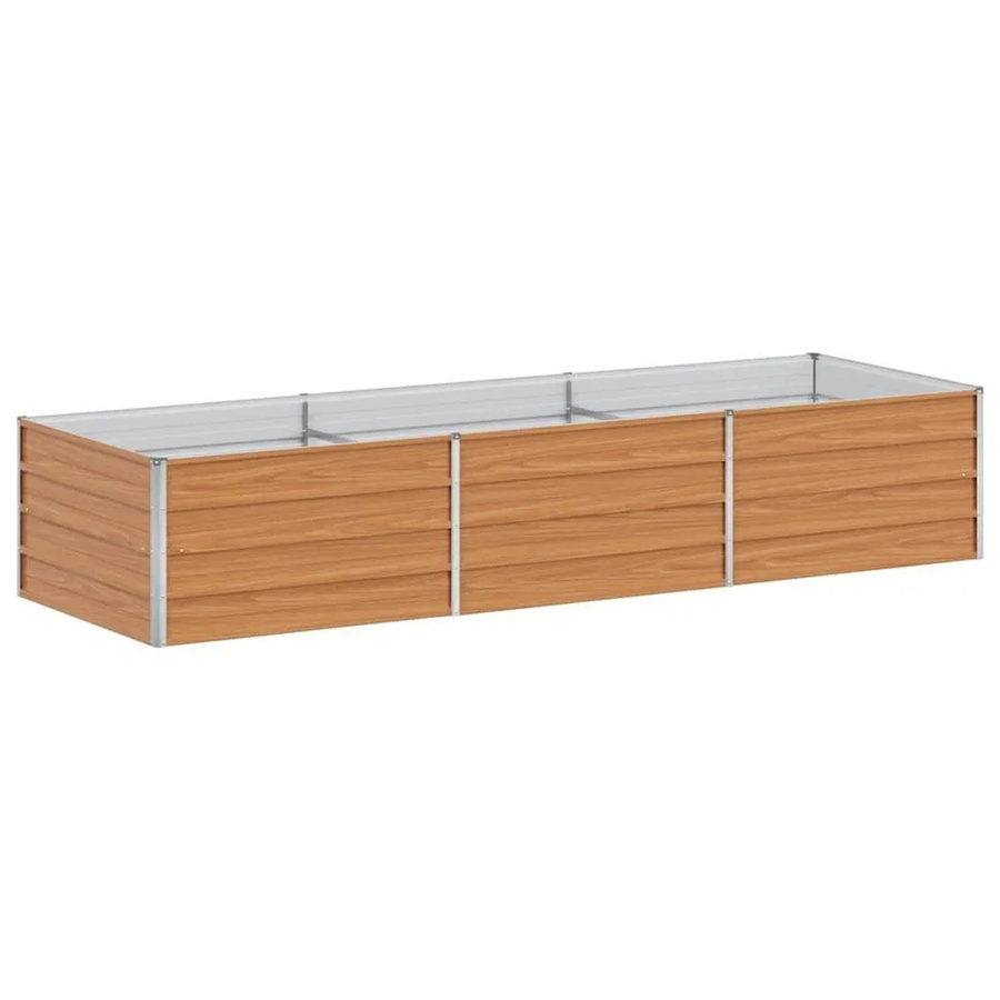 vidaXL Hochbeet aus verzinktem Stahl in Braun, B/T/H: 240 x 80 x 45 cm - Bild 2