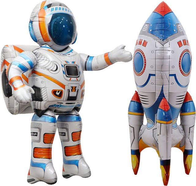 4D stehende Astronauten-Raumfahrer-Luftballons, Raketenfolienballons, Kinderspielzeug - Bild 1