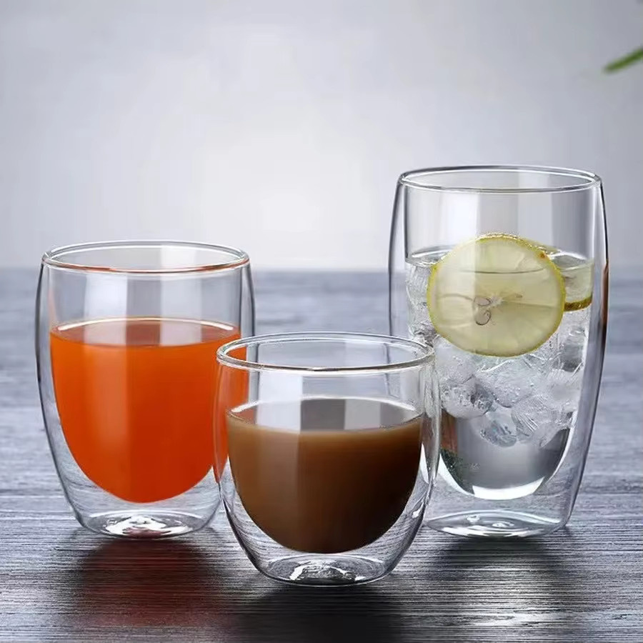 LOULONG Doppelwandige Glasbecher Transparent Handgefertigte Wärmeisolierende Tumbler für Espresso, Tee und Whisky mit 80 ml Volumen - Bild 4