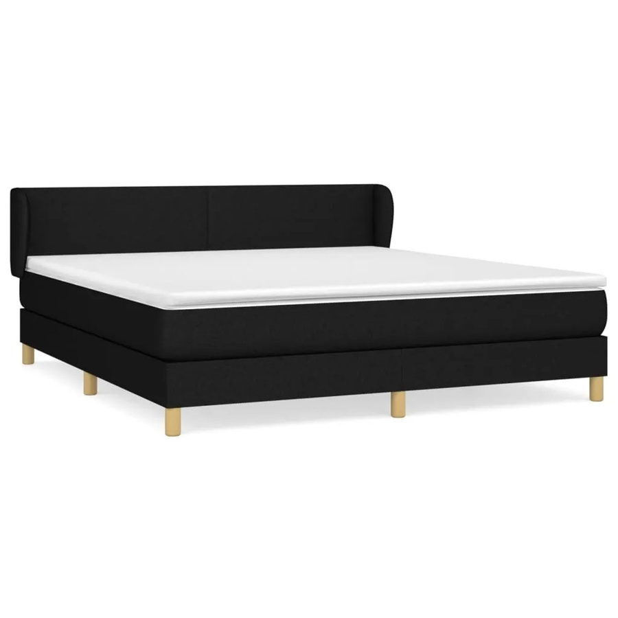 vidaXL Boxspringbett mit Matratze Hybrid-Design in Schwarz, B/T: 180 x 200 cm - Bild 2