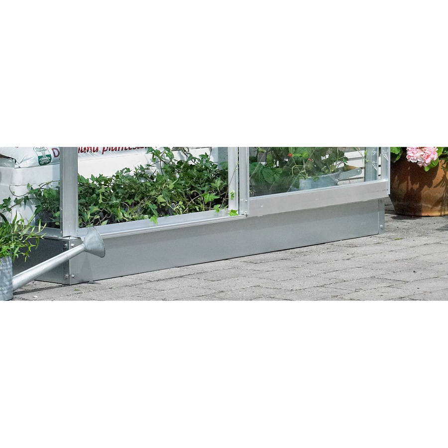 Halls Fundament für das Anlehgewächshaus Altan 2 aus Stahlprofilen in Silber, Breite: 120 cm, Tiefe: 12 cm - Bild 2