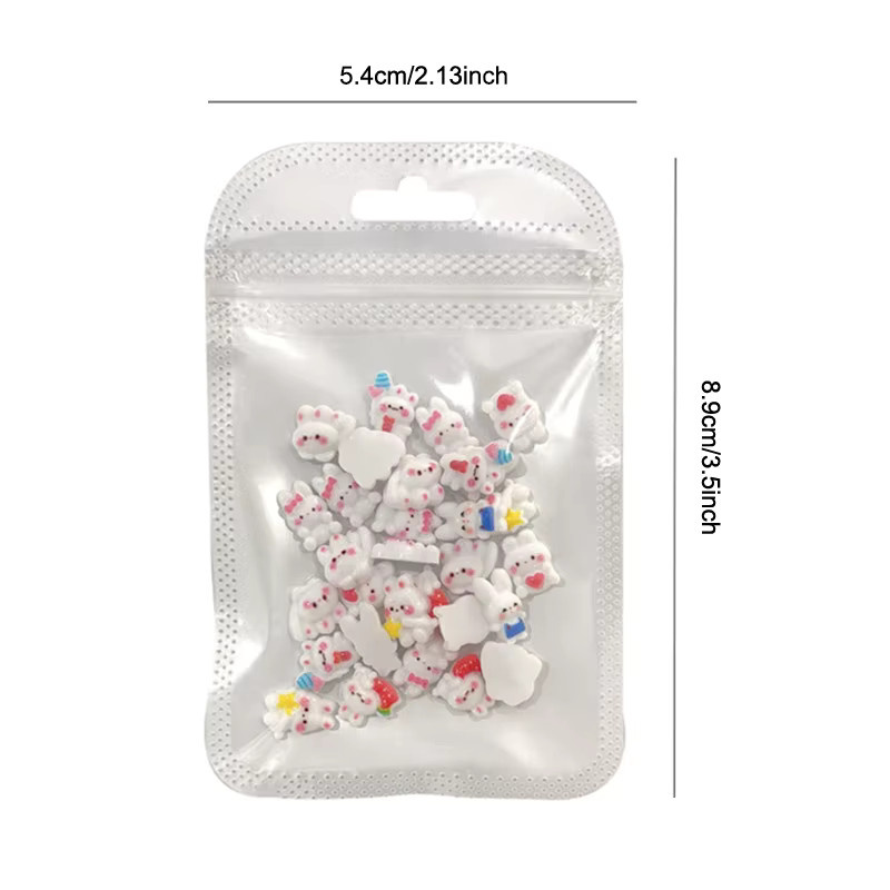 HNKMP Nail Art Charms, 30 Teile, Cartoon 3D Bunny, Braun, Glänzend - Bild 3