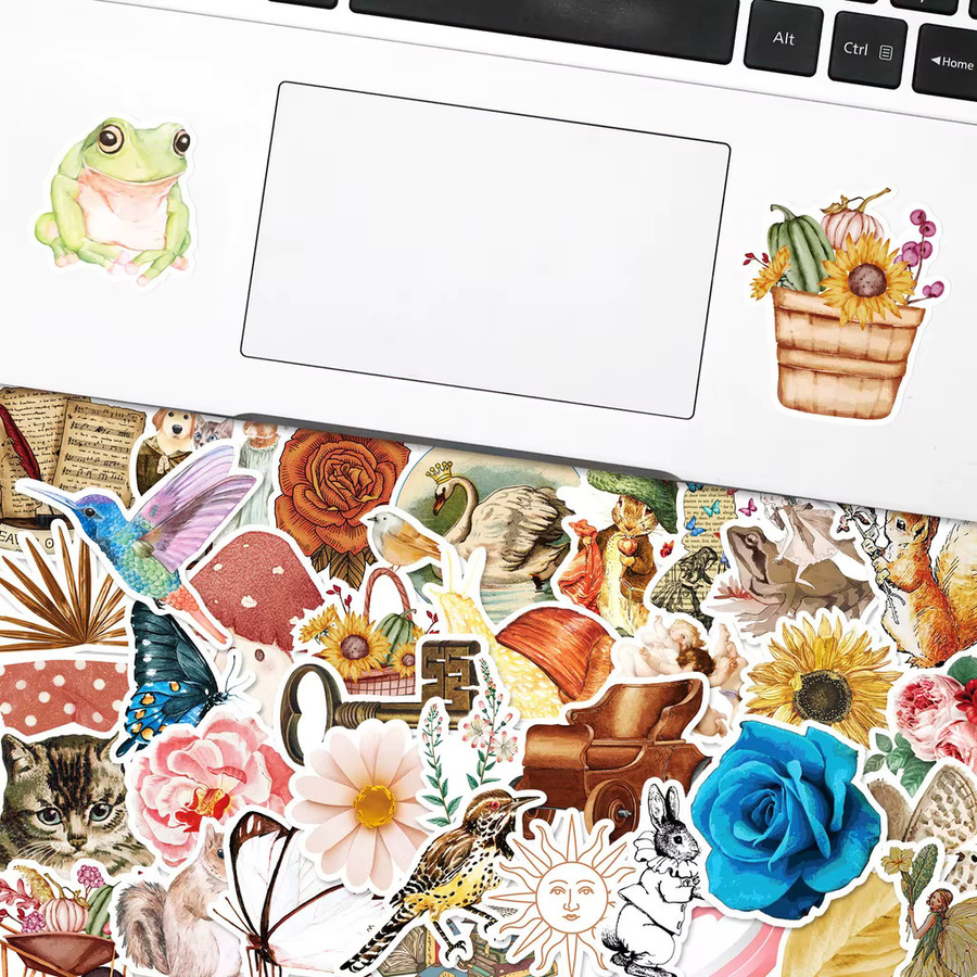 50 Stück Retro Nostalgische Vogel und Biest Aufkleber von BulingBulingStickers Shop in Multicolour - Bild 2