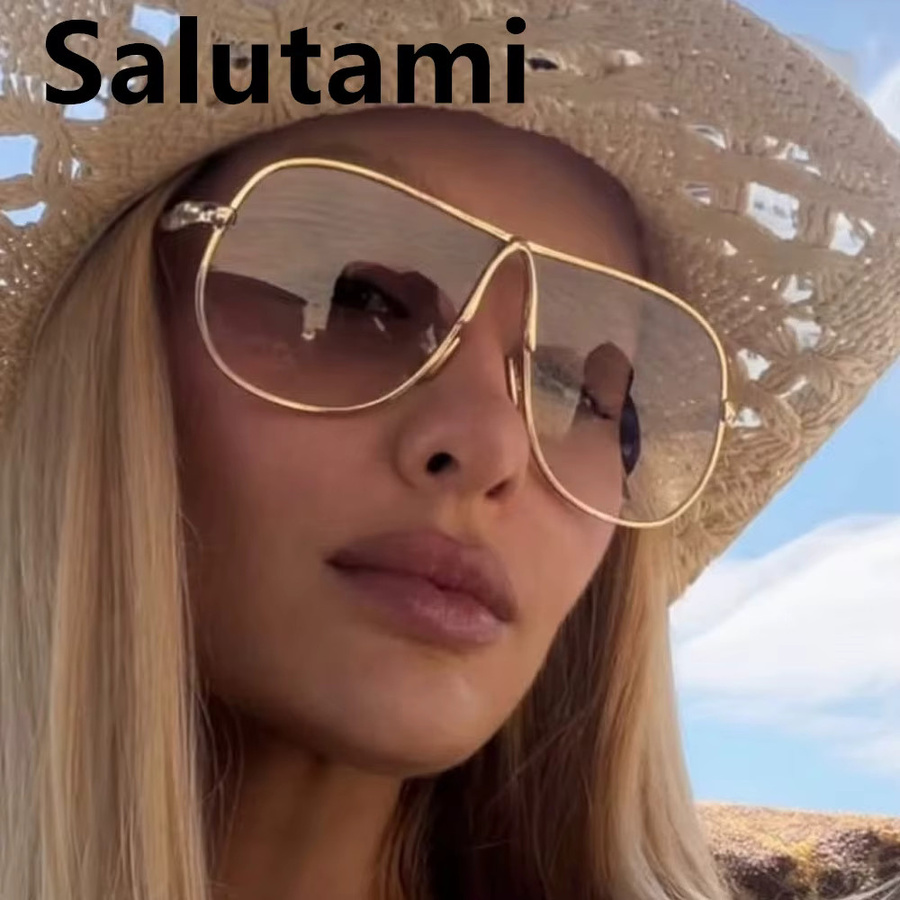Salutami Sonnenbrille, Vollrand, Rosa, Damen, Metall, Übergroße Farbverlauf-Sonnenbrille - Bild 2
