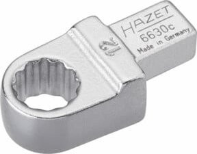 Hazet Einsteck-Ringschlüssel 6630C-12 mit 12 mm Vierkant und Außen-Doppel-Sechskant-Tractionsprofil in Silber - Bild 1