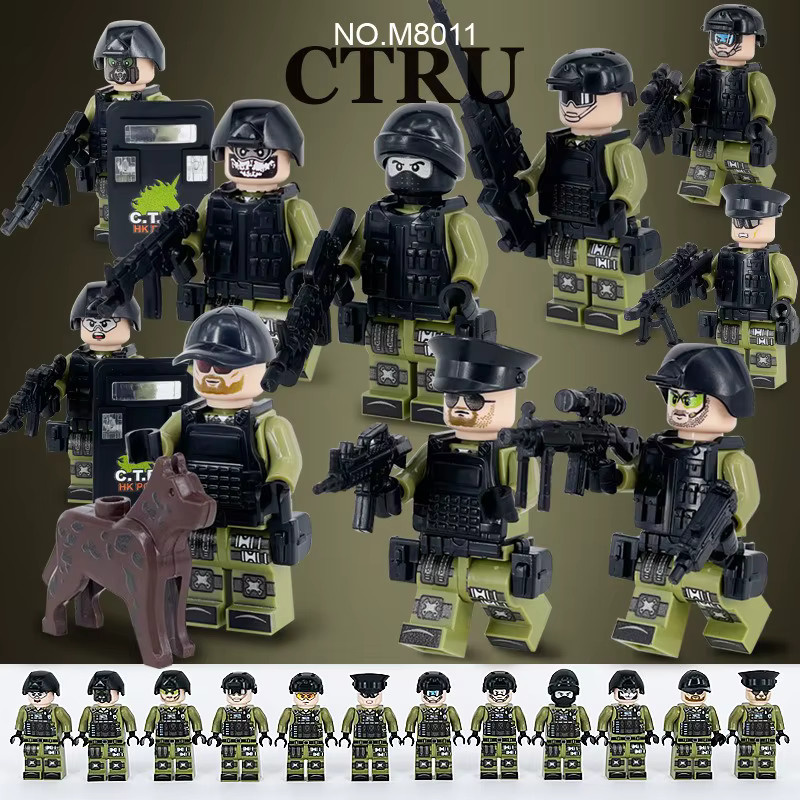Meigao Spezialdienstteam M8011 Polizei-Kleinpartikel-Bausteine Spielzeugpuppe - Bild 3