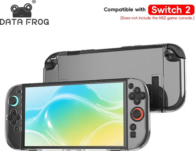 DATA FROG Transparente Schutzhülle für Nintendo Switch 2 Konsole inklusive Joy Con Abdeckung - Bild 1