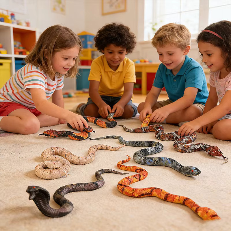 Oenux Simuliertes Klapperschlangen-Modell, Actionfiguren, Rot, Bunt / Mehrfarbig - Bild 2