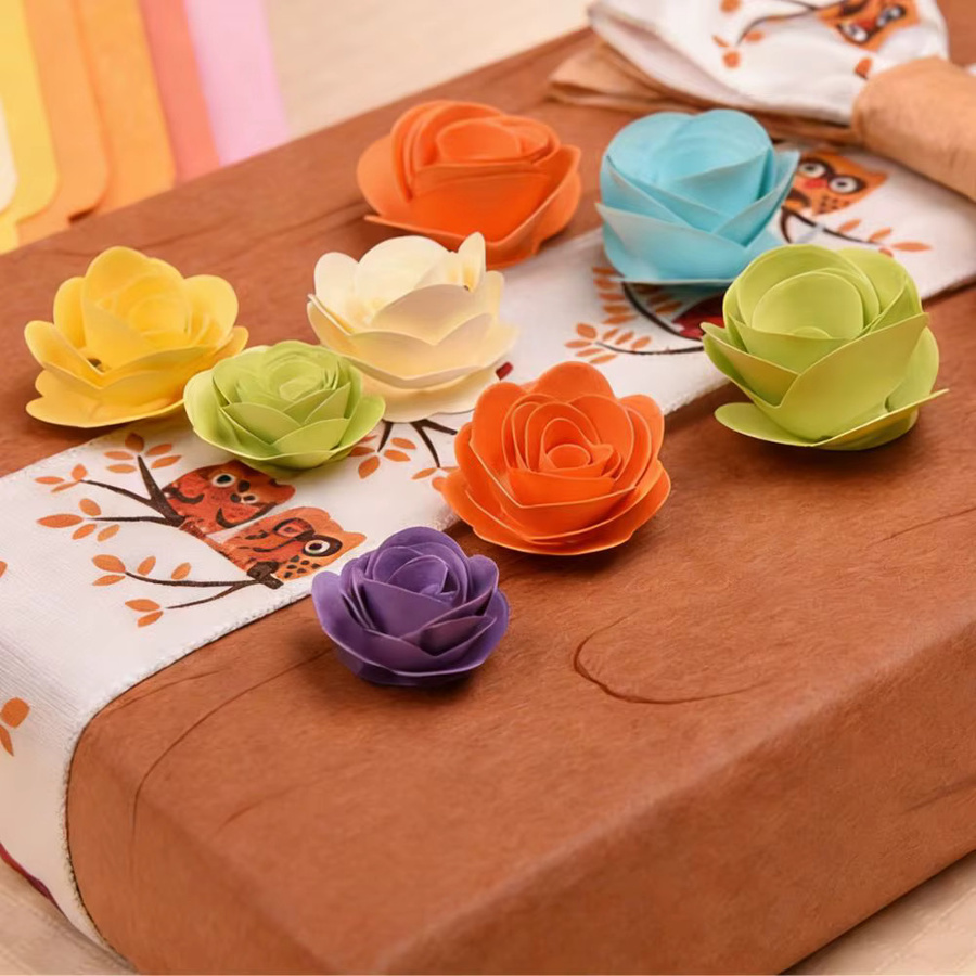 20 Stück Mehrfarbige Rosenblüten aus Quilling-Papier für DIY Bastelarbeiten und Geschenkdekorationen von YMY - Bild 3
