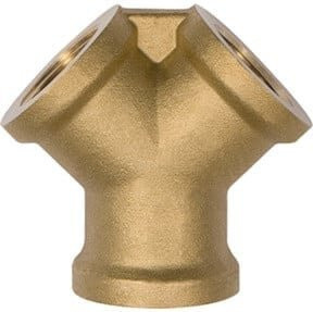 Riegler 2-fach Verteiler aus Messing in Gold, G 1/2 IG auf 2 x G 1/2 IG - Bild 1