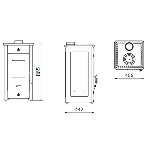 WESTMINSTER Kaminofen Luke II in Schwarz mit 8 kW Leistung, B/T/H: 86,5 x 44,2 x 42,6 cm - Bild 1