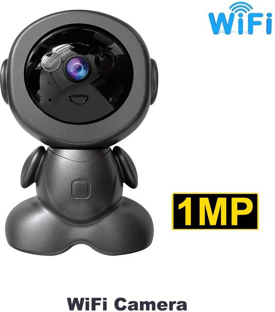 LS VISION Mini WiFi IP Kamera V380 Roboter Baby Monitor mit Bewegungserkennung und Zwei-Wege-Audio, Schwarz - Bild 1