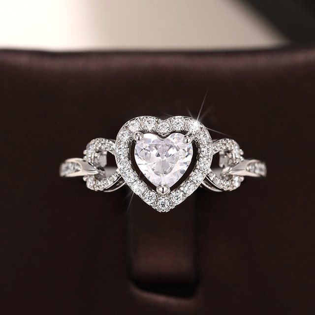 Huitan Ring, Silber, Zirkonia, Damen, Hochzeit, Verlobung - Bild 1