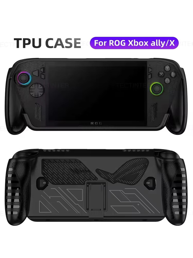 Asus ROG Ally X Schutzhülle aus TPU-Silikon in Schwarz mit abnehmbarem Ständer - Bild 5