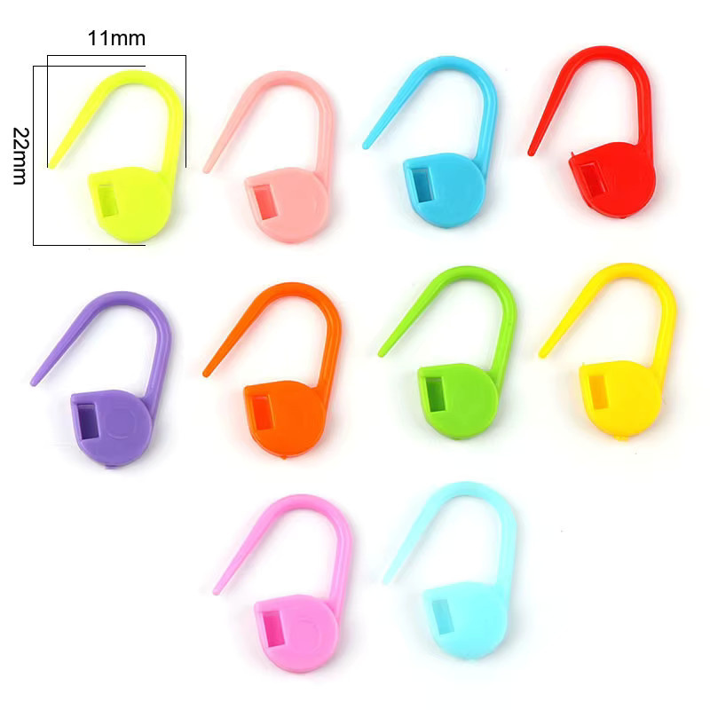 20er Set bunte Kunststoff Sicherheitsnadeln 22mm für DIY Strickprojekte und Babygarne - Bild 2