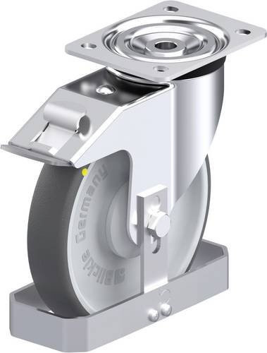 Blickle L-PATH 200KA-FI-ELS-FS Stahlblech-Lenkrolle in Silber, Rad-Durchmesser: 200 mm, Tragfähigkeit: 325 kg - Bild 1