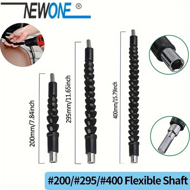 Newone Flexible Wellenverlängerung Bit-Halter für elektronische Bohrer, Schwarz, 3 Stück - Bild 1