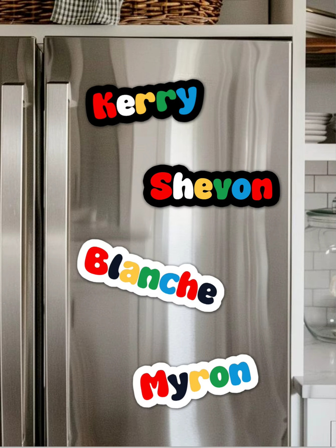 Maßgefertigte Acryl-Kühlschrankmagnete mit individuellem Text in Schwarz und Multicolour für Valentinstag und Schrankdekoration - Bild 3