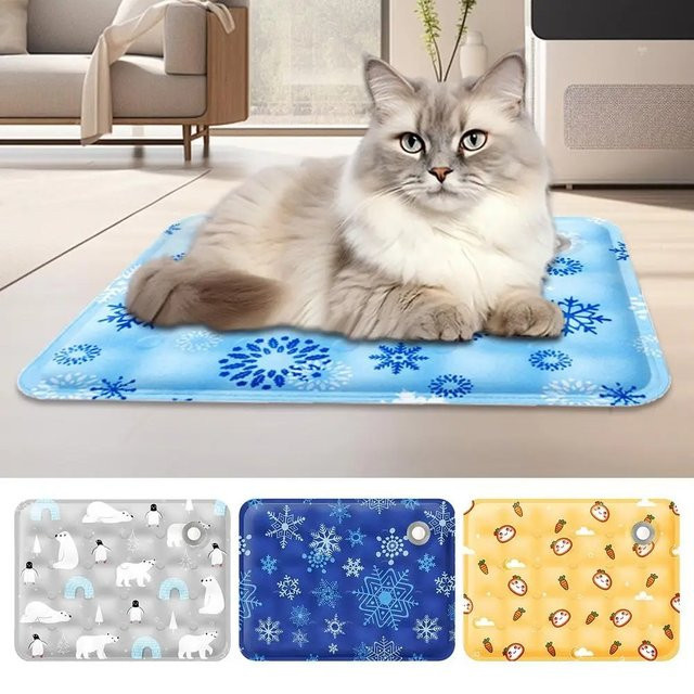 BeiYu Pet Hundebett und Katzenbett in Blau mit abstraktem Design und rechteckiger Form - Bild 1
