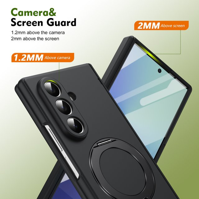 Ultradünne Matte Handyhülle mit Bildschirmschutzfolie für Samsung Galaxy Z Fold 7 6 5 in Schwarz - Bild 1