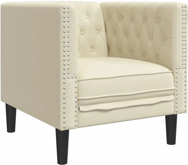 vidaXL Chesterfield-Sessel aus Kunstleder in Beige mit Armlehnen - Bild 1