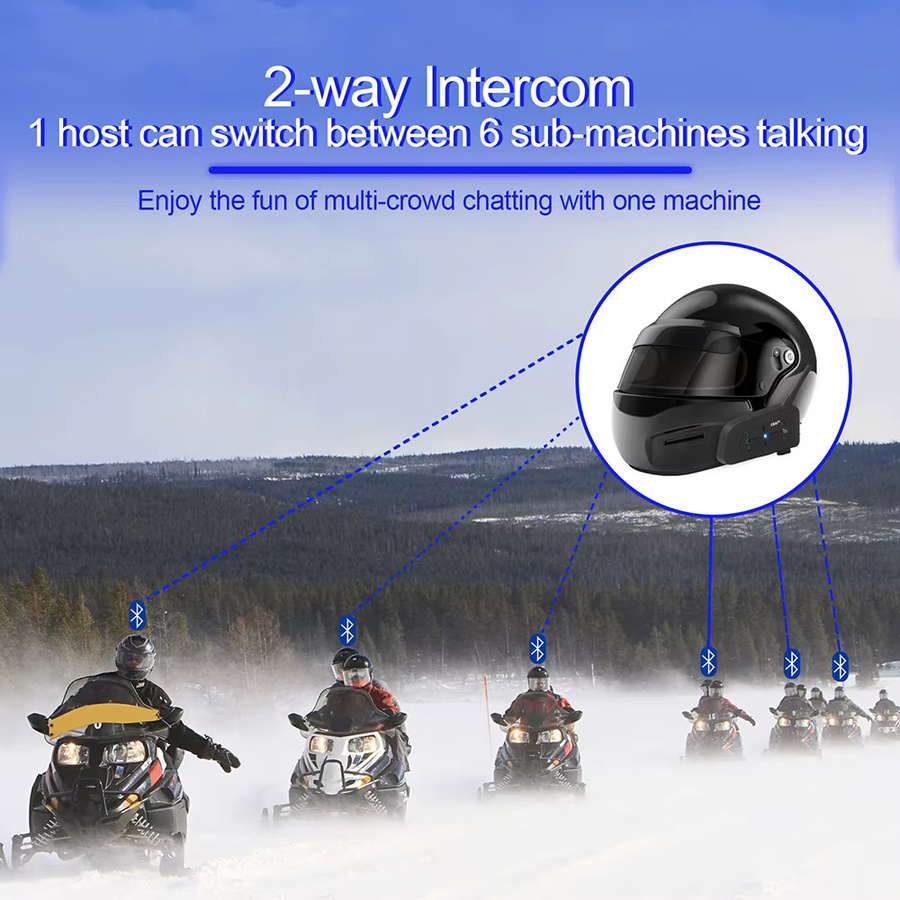 EJEAS V7 Motorradhelm Bluetooth-Gegensprechanlage Headset mit Bluetooth 5.1 für bis zu 7 Personen, IP65 wasserdicht, Schwarz - Bild 3
