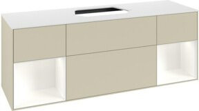 V&B Waschtischunterschrank Finion in Platinweiß und Silbergrau lackiert, B/T/H: 160 x 60 x 50,1 cm - Bild 1