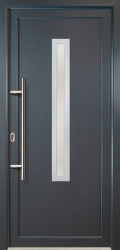 Meeth Kunststoff-Haustür Signum Exklusiv in Grau mit satiniertem Glaseinsatz und Titan-Optik, nach innen öffnend, ohne Türgriff, Höhe: 208,0 cm, Breite: 88,0 cm, Tiefe: 7,0 cm - Bild 1