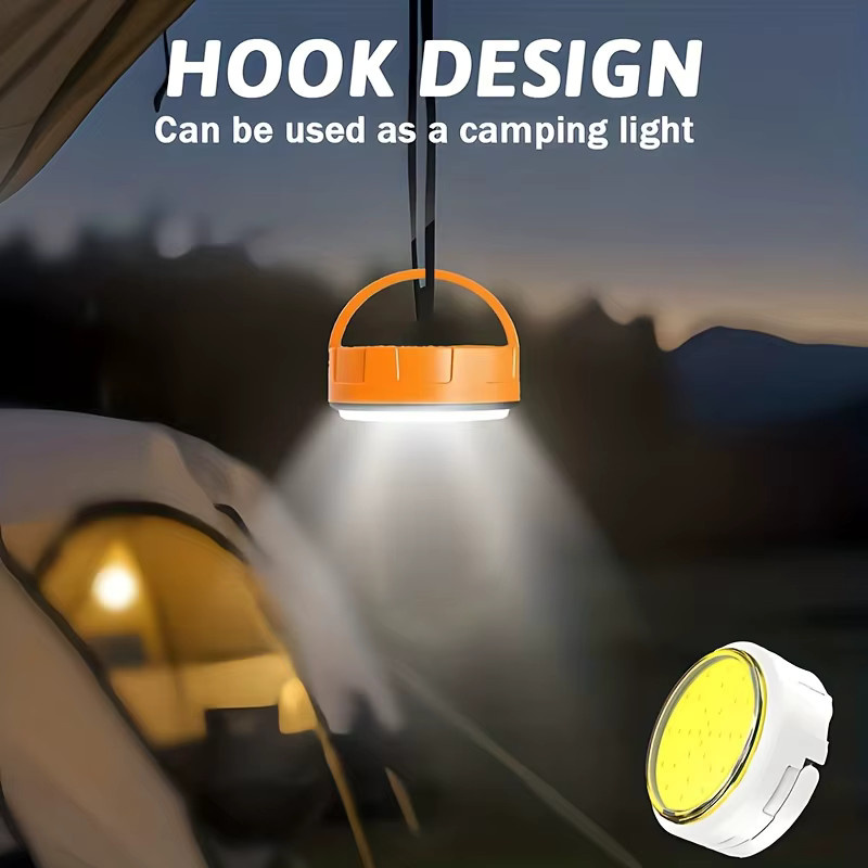 XIWANGFIRE Mini-Taschenlampe mit LED und Magnet, wiederaufladbare COB-Campingleuchte in Orange - Bild 5