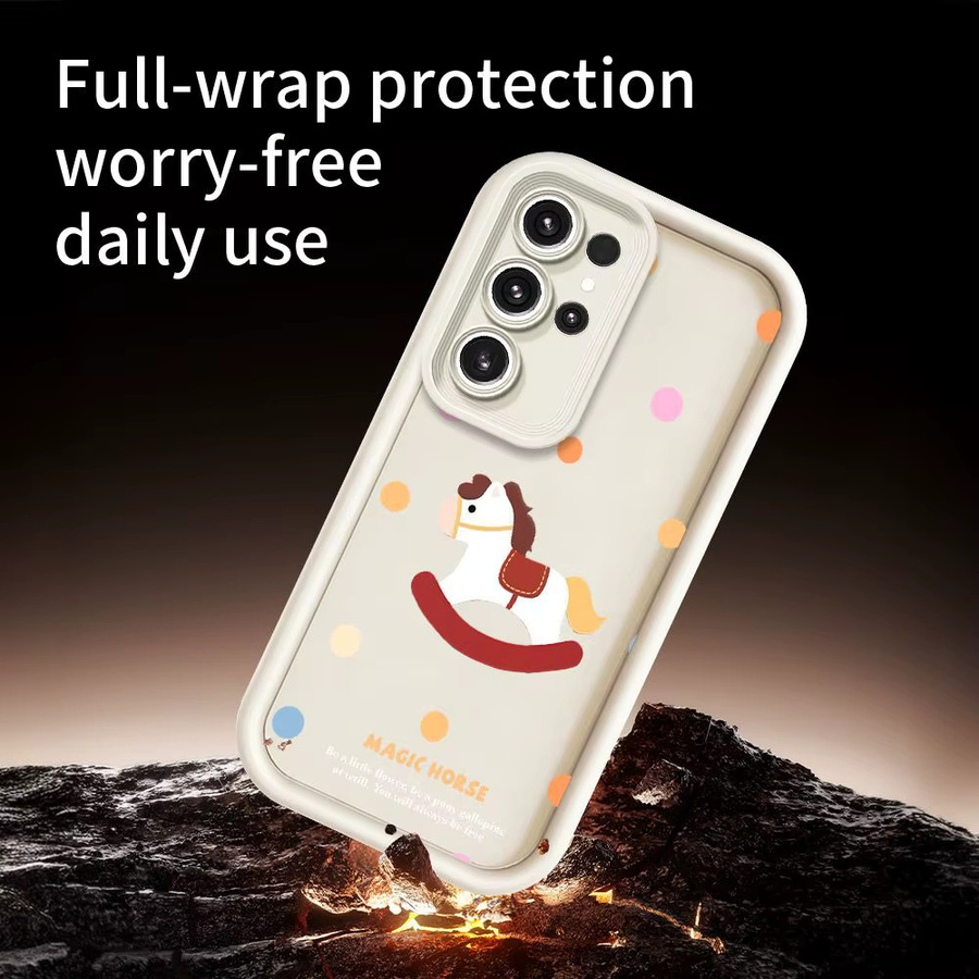 Silikon Handyhülle mit Pony-Wellenpunkt-Design für Samsung Galaxy S26 S25 S24 S23 S22 S21 S20 Ultra Plus FE Note 20 in Schwarz - Bild 3
