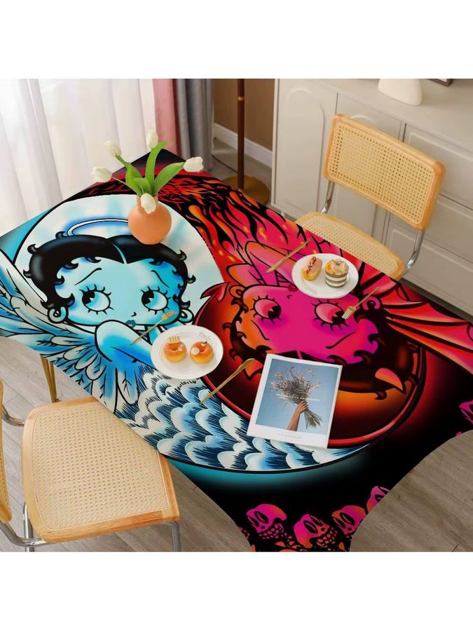 B-Betty Tischdecke B-Boop Puppen Motiv Multicolor für Picknick und Party - Bild 7