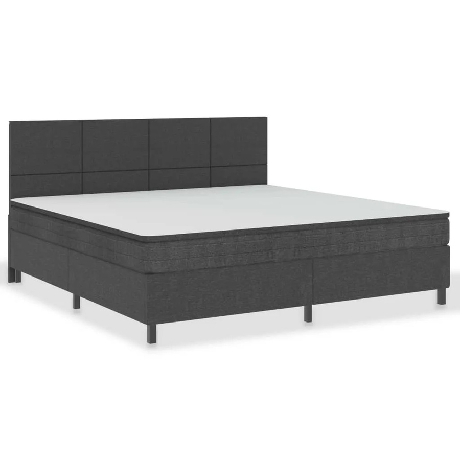 vidaXL Boxspringbett Hybrid in Dunkelgrau aus Stoff mit Schaumfüllung B/T: 200 x 200 cm - Bild 2