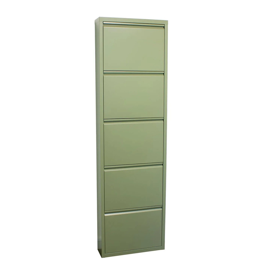 ebuy24 Pisa Schuhschrank aus Metall in Grün mit 5 Klappen, Wandmontage, Modernes Design, Matt - Bild 2
