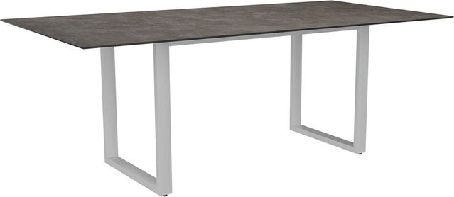 Stern Kufentisch Silverstar 2.0 Dekor Stone aus Aluminium in Weiß, B/T: 200 x 100 cm - Bild 1