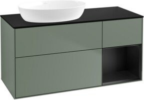 V&B Waschtischunterschrank Finion mit Wandbeleuchtung, Breite: 120 cm, Farbe: Blau lackiert - Bild 1