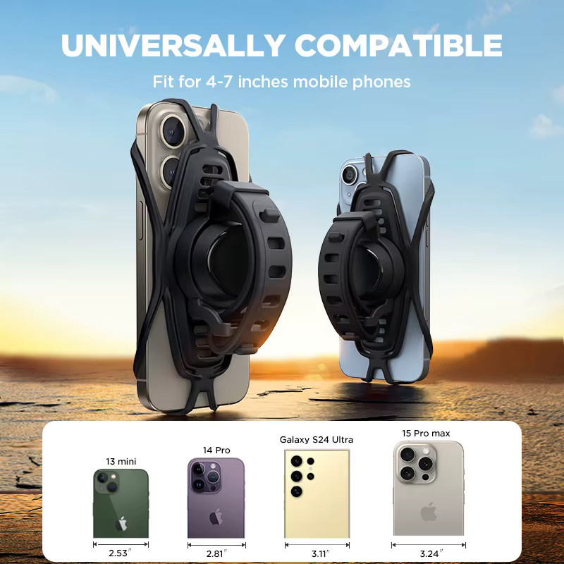 Joyroom Premium Fahrrad Handyhalterung Universal Lenkerhalterung für 4-7 Zoll Smartphones, Schwarz - Bild 3