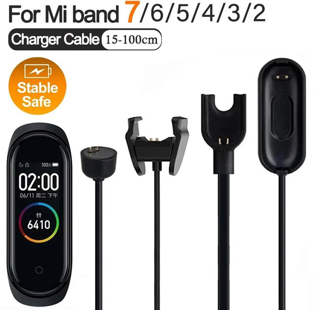 Magnetisches USB-Ladegerät für Xiaomi Mi Band 7 6 5 4 3 2 in Schwarz mit Kupferkern - Bild 1