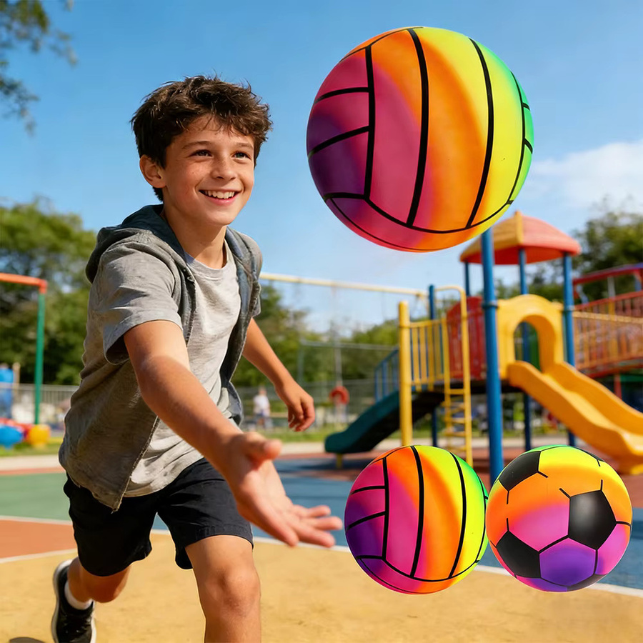 Wonflex Regenbogen-Farbverlauf Hüpfball, 22 cm, Bunt / Mehrfarbig - Bild 4