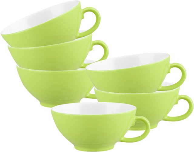 Seltmann Weiden Teetassen Liberty Pure Colors Grün aus Porzellan 6er Set mit 140 ml pro Tasse - Bild 1
