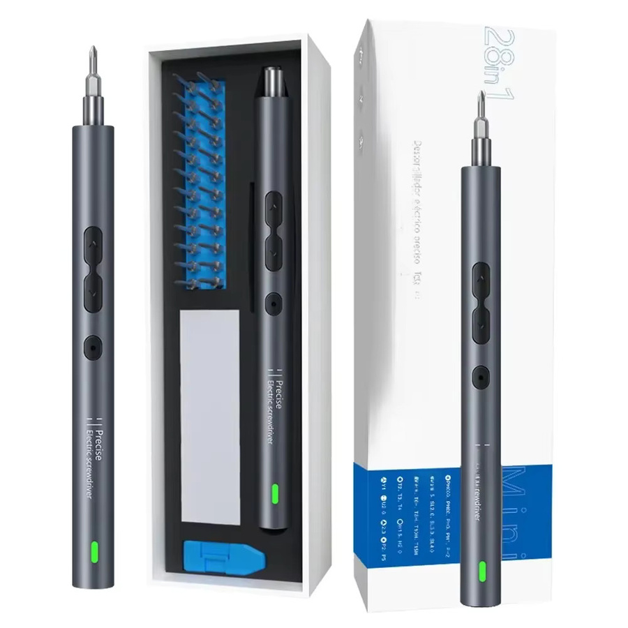 UF·TOOLS 28-in-1 Elektroschrauber-Präzisionsset, kabelloses Mini-Elektrowerkzeug-Set mit magnetischen Bits in Grau - Bild 7