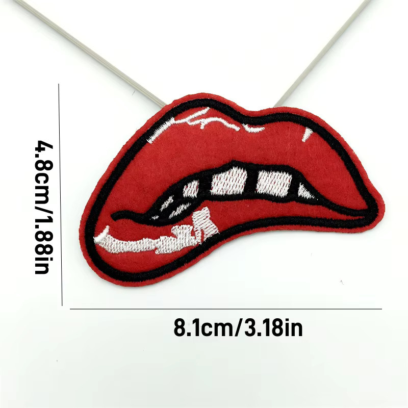 Rote Stickerei-Patches zum Aufbügeln für personalisierte Kleidung und DIY-Projekte - Bild 4