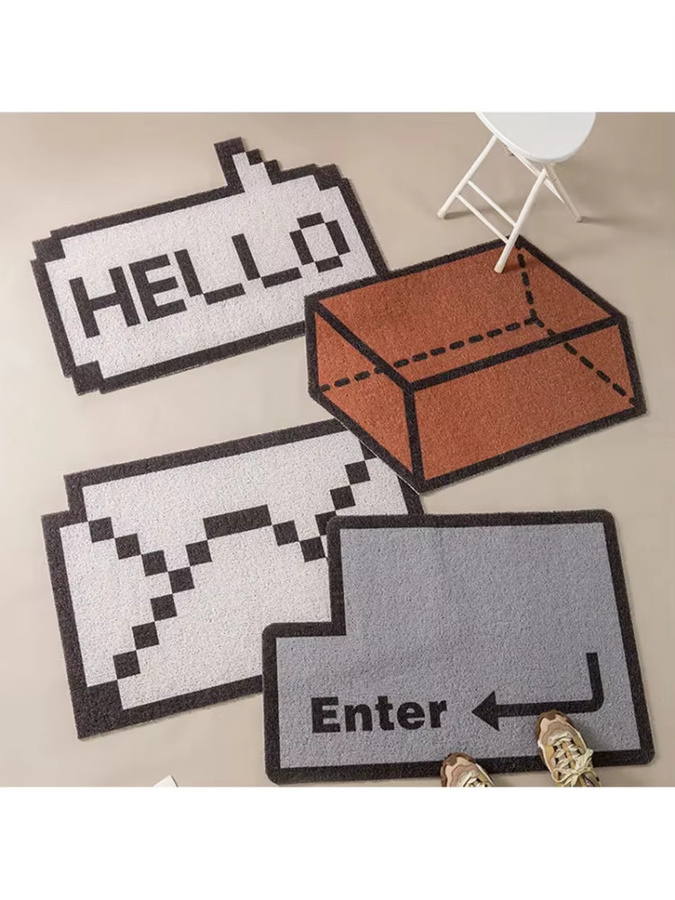 VIKAMA Pixel-Style PVC-Fußmatte, rutschfester und wetterfester Eingangsteppich in modernem Design, Breite: 60 cm, Tiefe: 40 cm - Bild 5