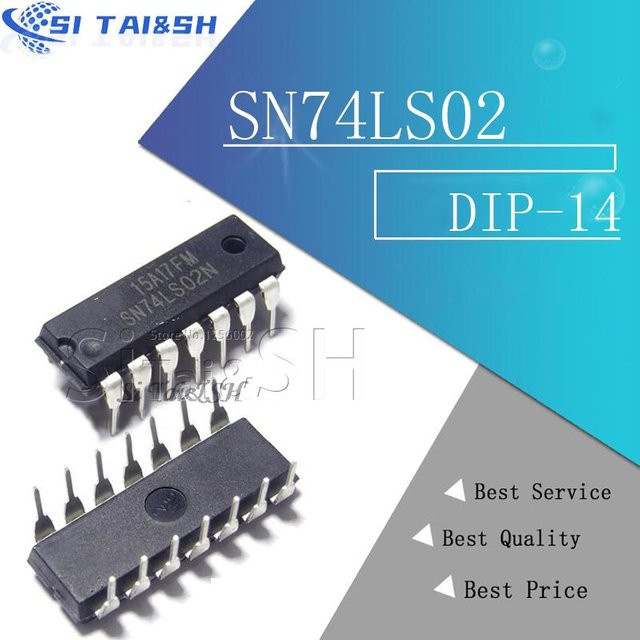 10 Stück Si Tai&SH HD74LS02P IC im DIP14 Gehäuse, Farbe: Schwarz - Bild 1