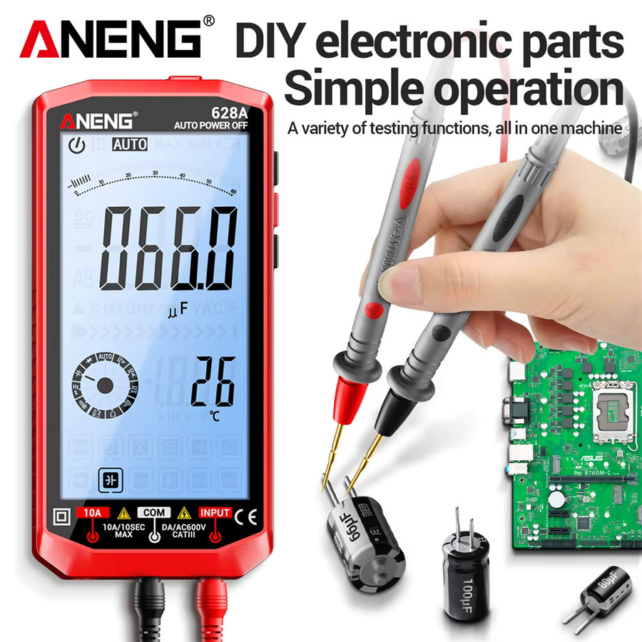 ANENG Digitales Multimeter wiederaufladbar mit 6000 Zählungen für AC/DC-Spannung, Strom, Amperemeter und Kondensator-Detektor - Bild 2
