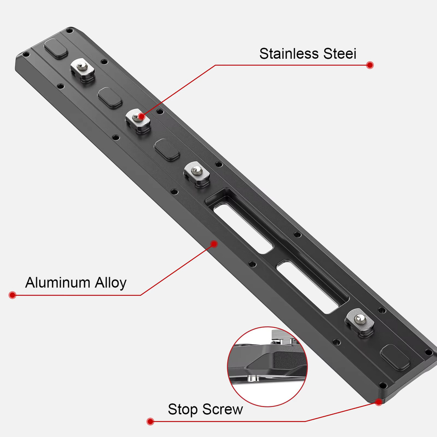 EVUMO Arca-Swiss-Schienenadapter-Basis Mlok Schnellwechselplatte aus Aluminium in Schwarz für RRS Stativ und Jagdzubehör - Bild 2