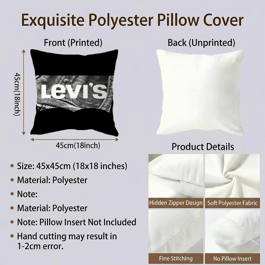 Levi's Kissenbezug Set 4-teilig weiß mit Grafik-Design, B/T/H: 50 x 50 cm - Bild 4