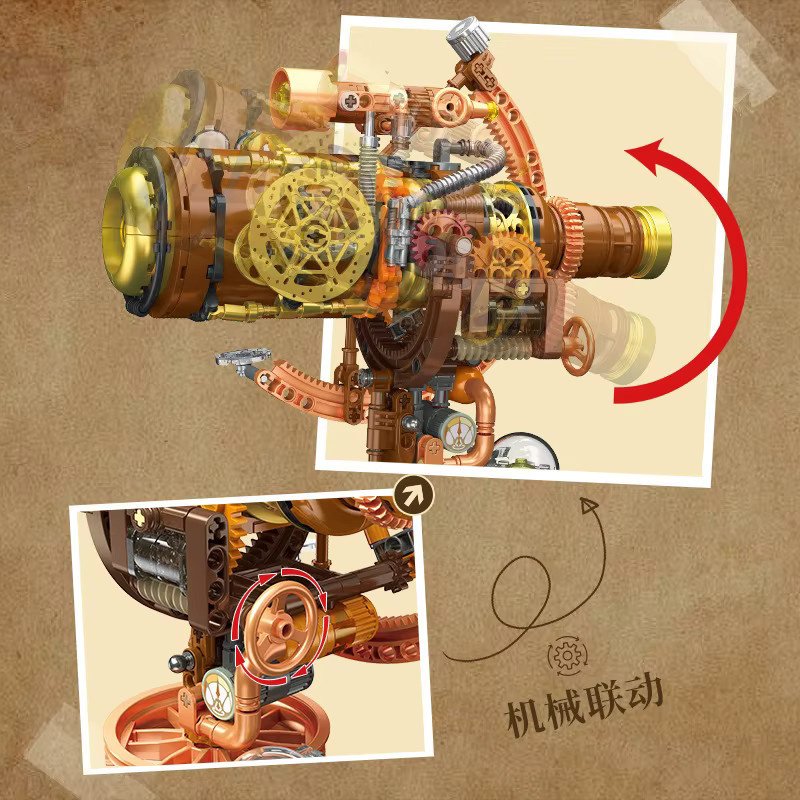 GSF Steampunk Teleskop Cyberpunk, Lernspielzeug, Kunststoff - Bild 4