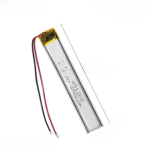 Lanzhd Lithium-Polymer-Akku 3,7V 450mAh in Silber, B/H/T: 68 x 12 x 4,5 mm - Bild 1